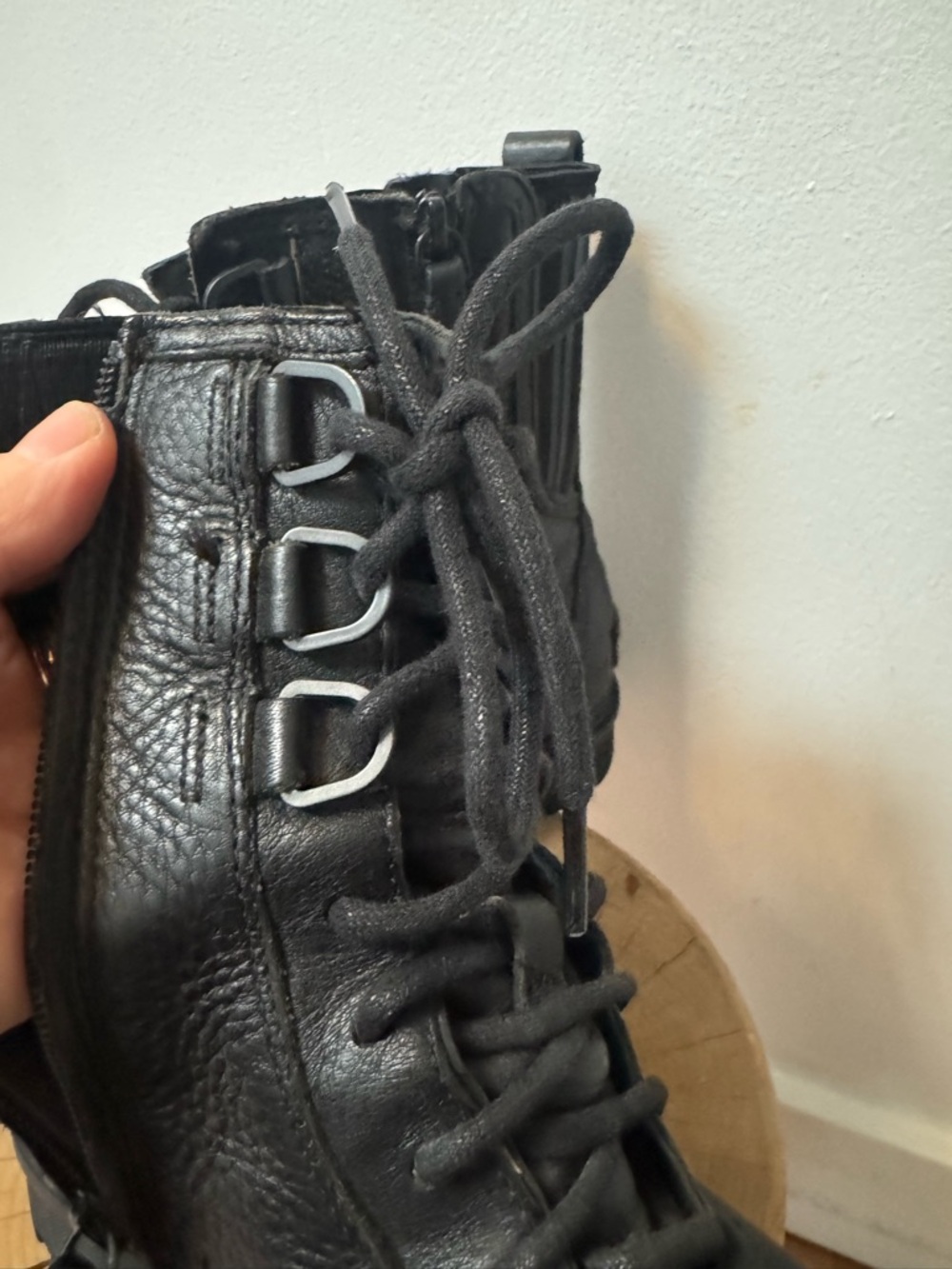 SORELS Phoenix Black Leather Combat Lace-Up Boots size 7 - Picture 8 of 16